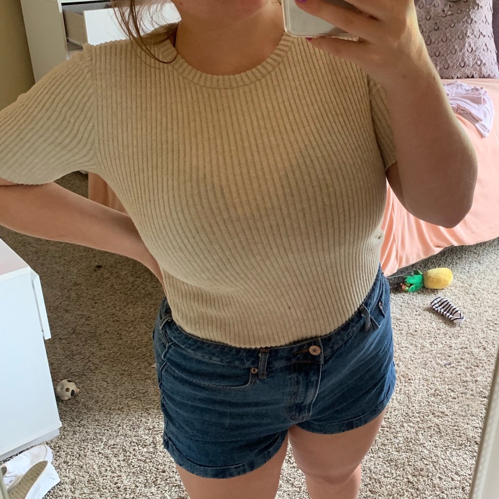 Cream body suit